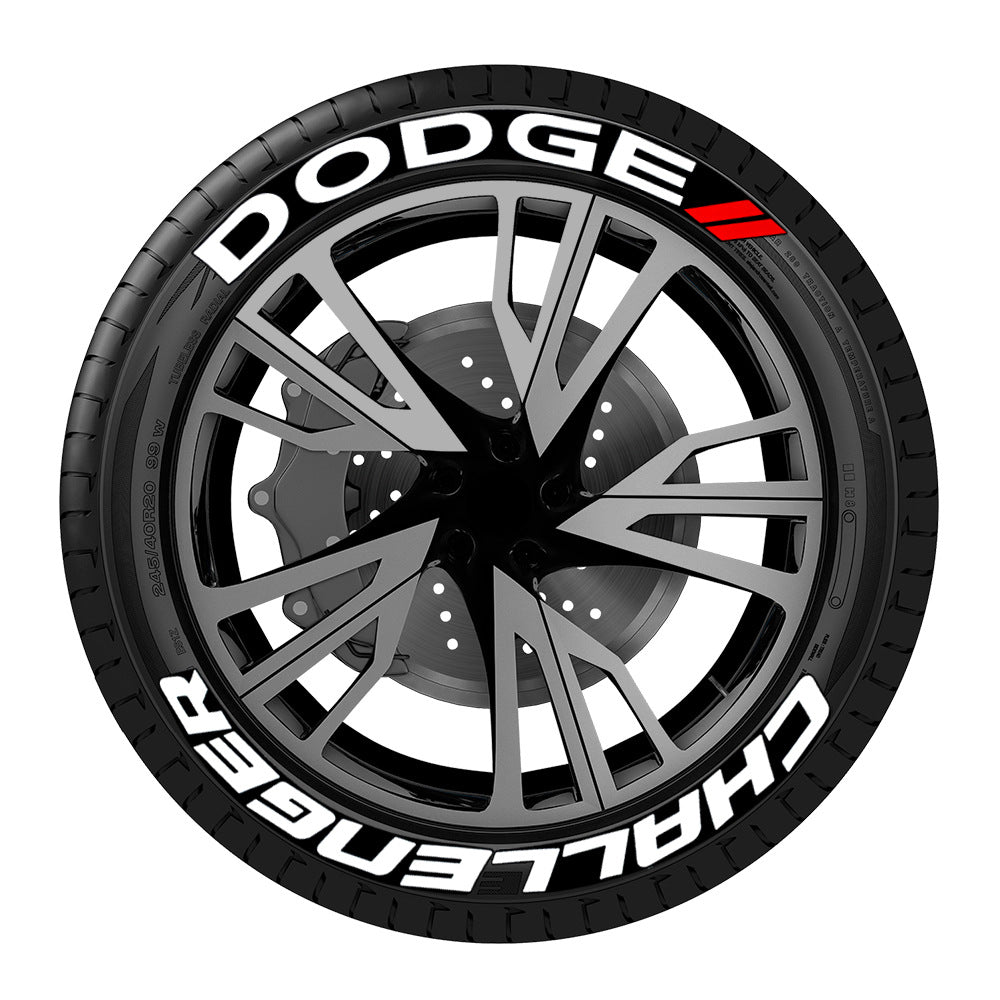 One-Piece Tire Letter Sticker Set - Adhesive PVC, Fits 4 Tires, Multiple Styles - Logos