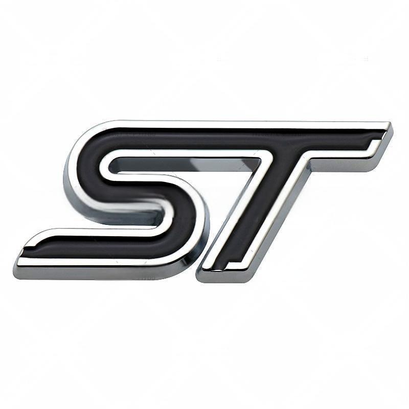 3D Metal ST Car Badge Decals - Ford Focus - Mondeo - Kuga, Double-Sided Tape
