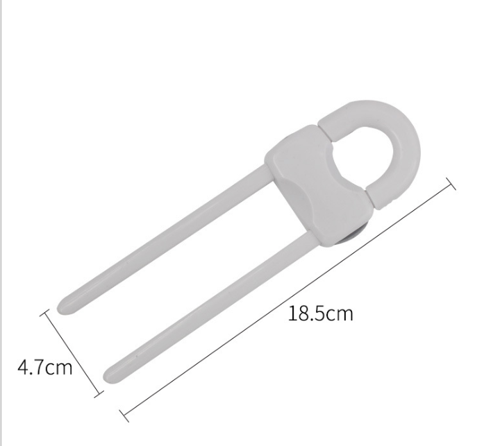 U-Shaped Cabinet Safety Lock - Baby-Proof Drawer & Door Protection, Adjustable, White