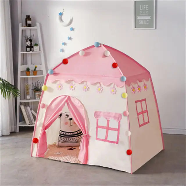 Children’s Teepee Playhouse Tent - Sturdy Oxford Fabric, Indoor/Outdoor Garden Castle, Easy Assembly, Portable