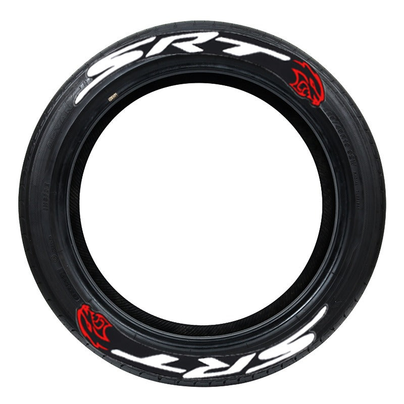 3D Letter Tire Stickers - PVC, SRT, Adhesive, Set for 4 Wheels