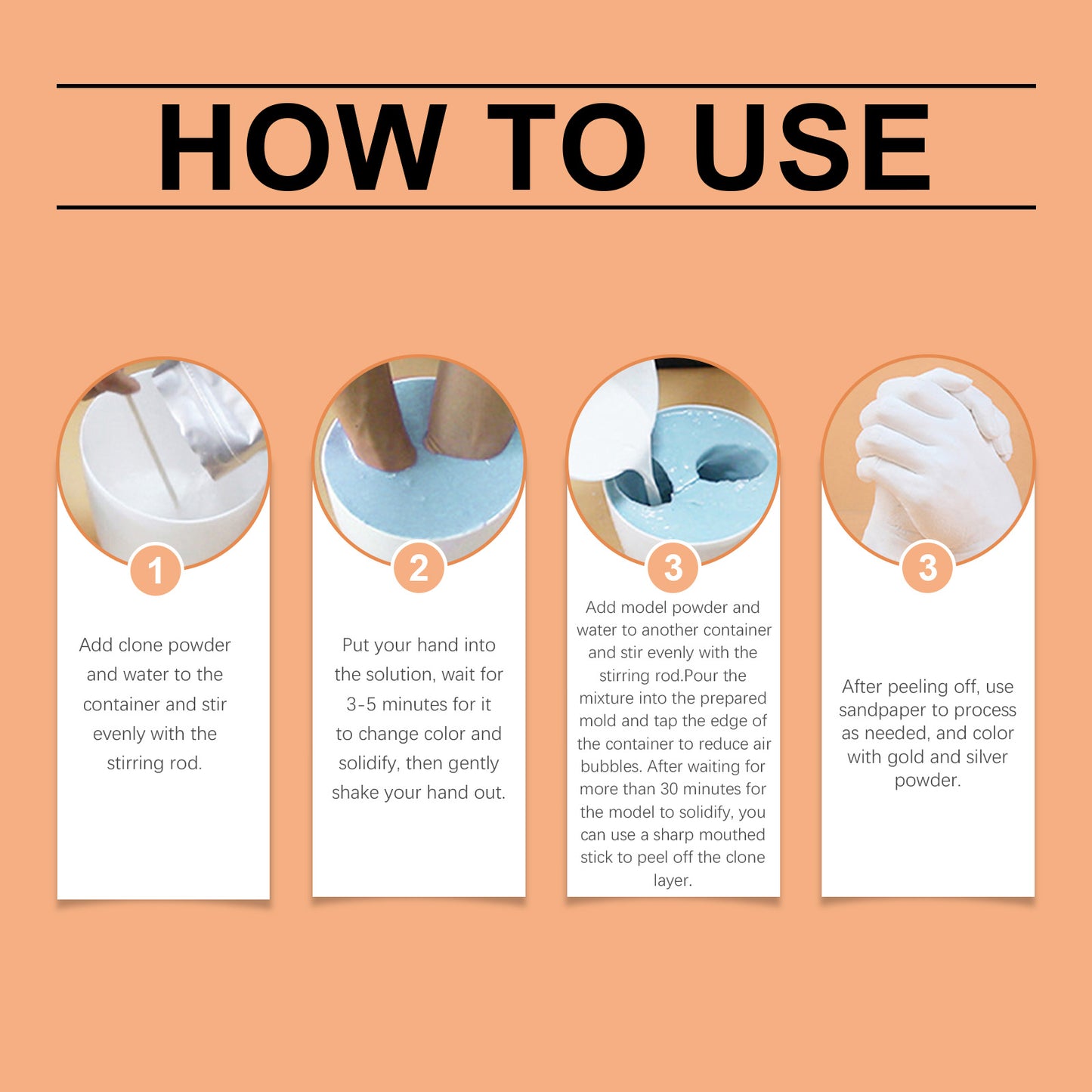 Dowmoo 3D Plaster Hand Model Set - Clone Powder Kit, DIY Keepsake, Professional Memory Casting