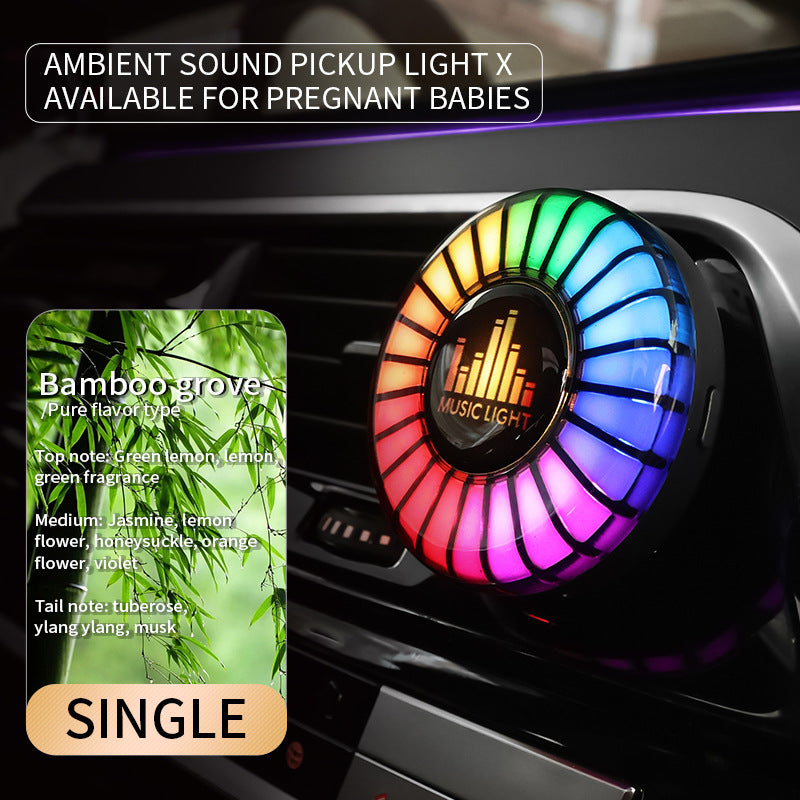 Car Aromatherapy Air Outlet Light - Perfume, Voice-Controlled Rhythm, ABS, Multiple Fragrances