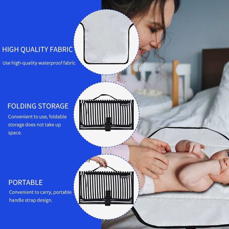 Foldable Baby Changing Mat - Portable Waterproof Travel Changing Pad, 102x56 cm