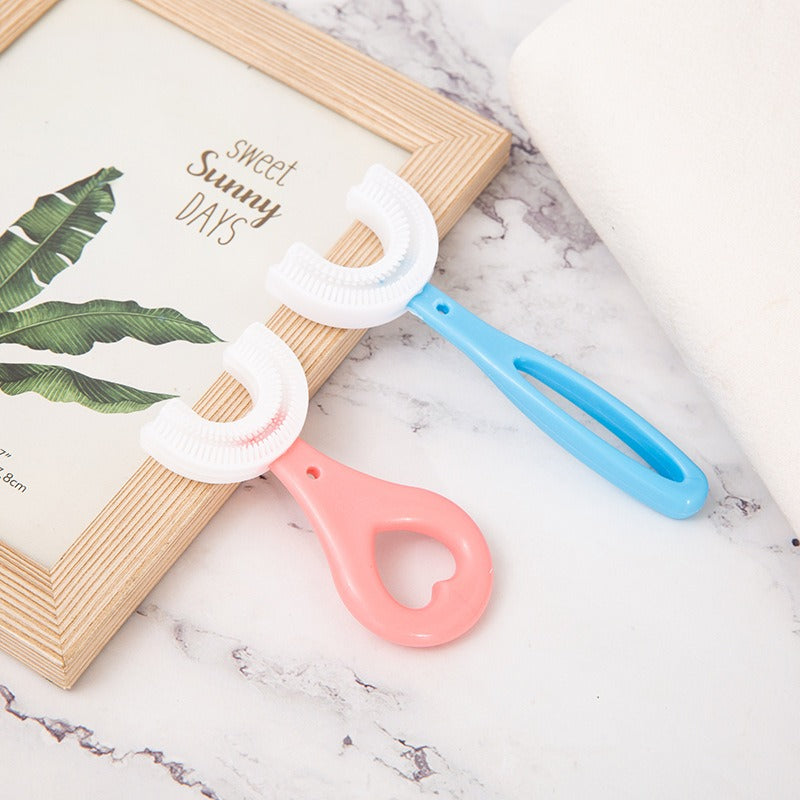 Children’s U-Shaped Toothbrush - Soft Silicone Bristles, Ages 2–12+, Manual Oral Care