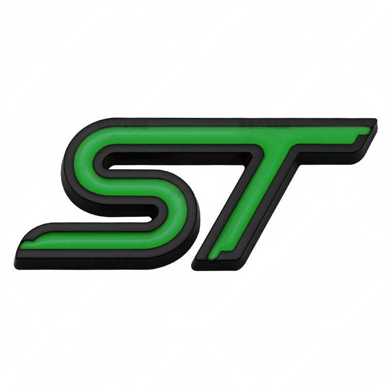 3D Metal ST Car Badge Decals - Ford Focus - Mondeo - Kuga, Double-Sided Tape