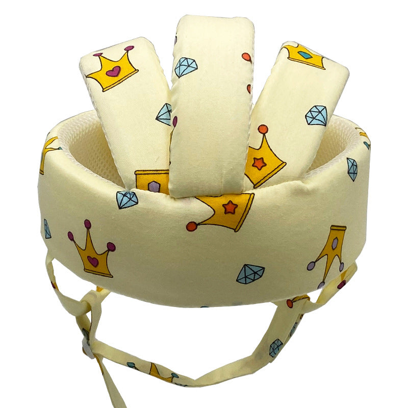 Baby Cotton Walking Safety Helmet - Lightweight Crash Cap, Adjustable 43–60cm, Multiple Patterns
