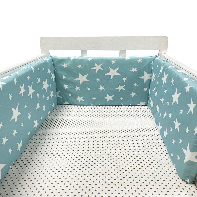 Cotton Baby Bed Protective Fence - Four-Season Anti-Fall Barrier, Multiple Patterns