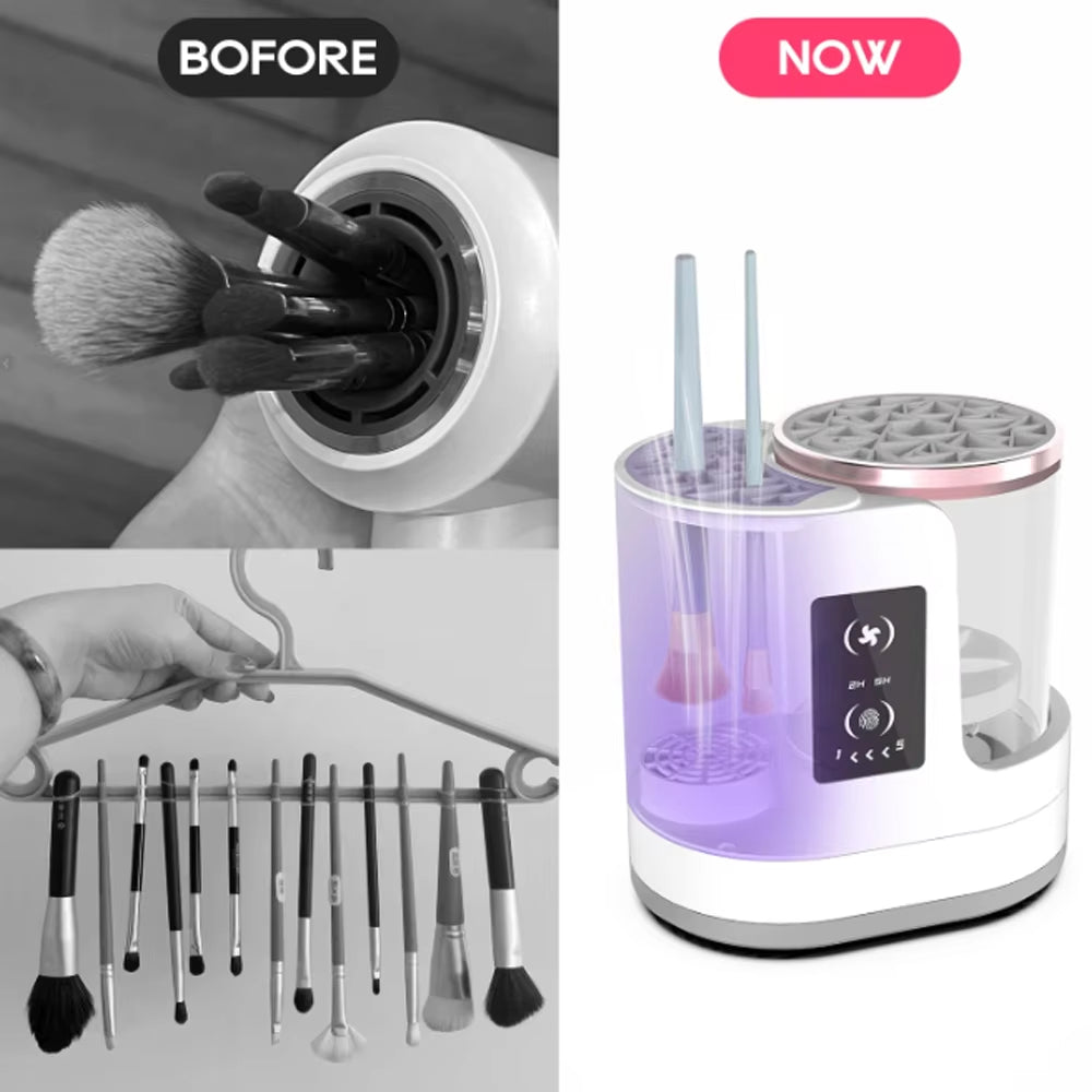 Electric Makeup Brush Cleaner - 3-in-1 Rechargeable Cleaning & Drying Machine, Automatic Stand, OctHope