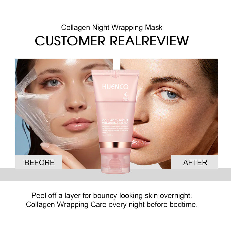 Collagen Peel-Off Mask - Deep Cleansing, Rejuvenating & Moisturizing Sleeping Mask, With or Without Brush