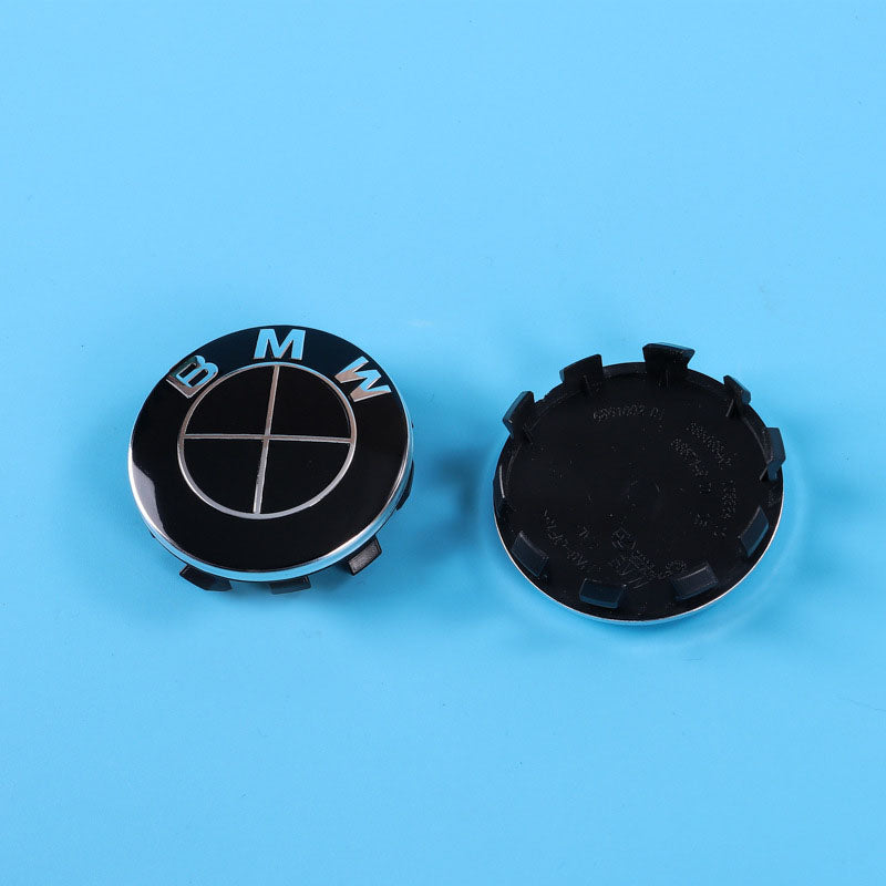 BMW Wheel Hub Center Covers - Front & Rear, ABS + High Gloss Aluminum, Multiple Colors