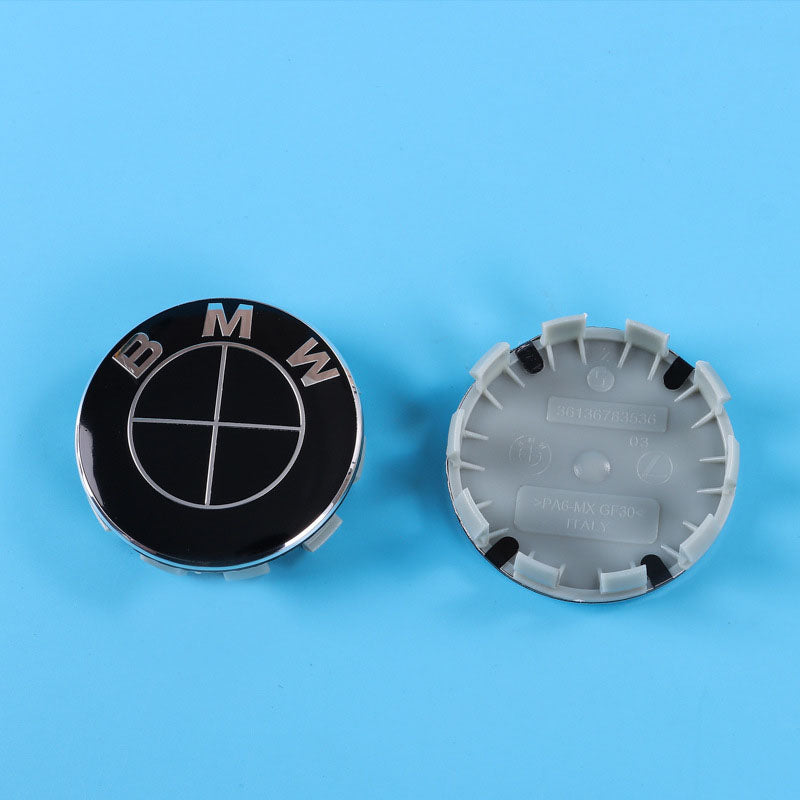 BMW Wheel Hub Center Covers - Front & Rear, ABS + High Gloss Aluminum, Multiple Colors