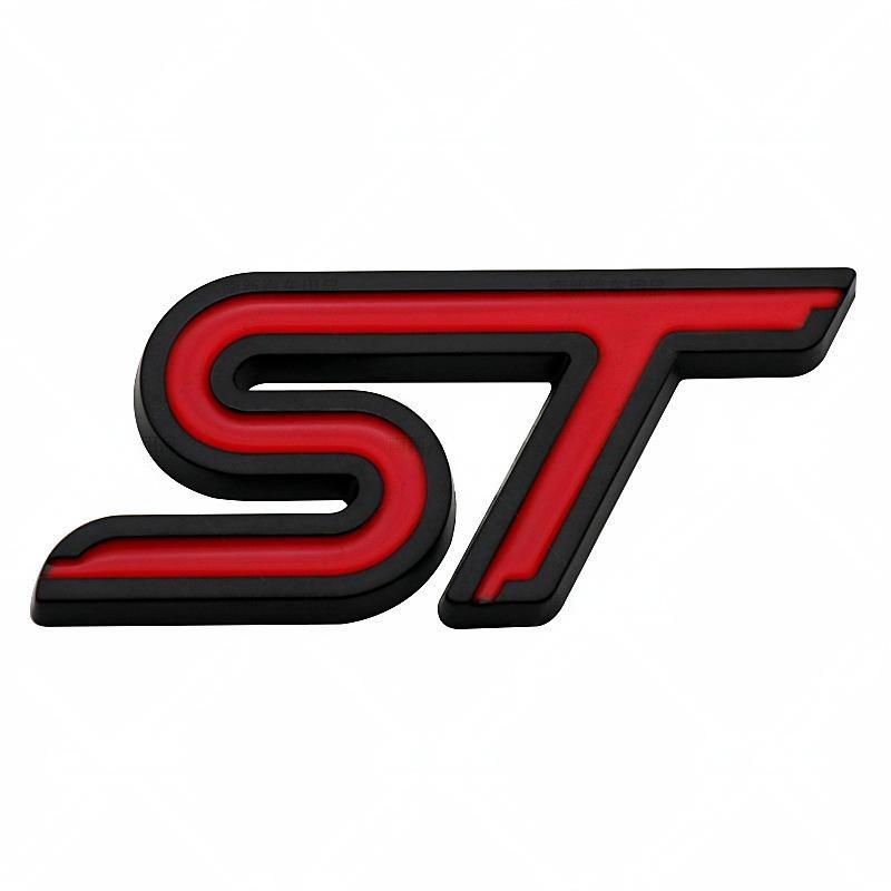3D Metal ST Car Badge Decals - Ford Focus - Mondeo - Kuga, Double-Sided Tape