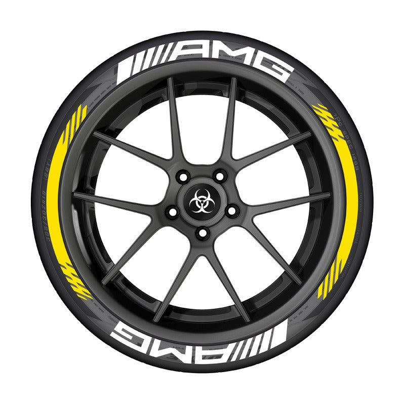 AMG 3D Rubber Car Tire Sticker - 32cm, Multi-Color Bar Options, PVC, Three-Dimensional Decorative Strip