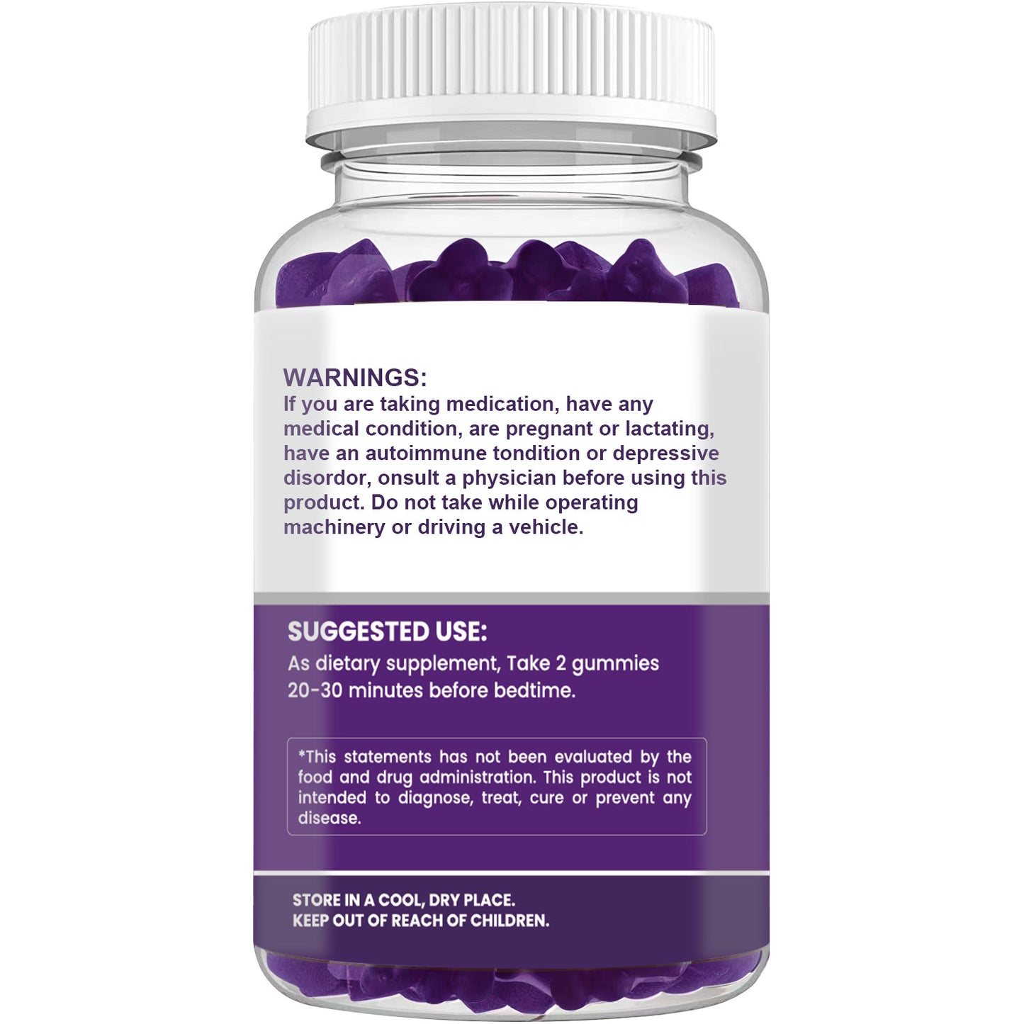 Little Bear Melatonin Sleep Gummies - Blueberry Flavor, Bottled, Biotin-Enhanced