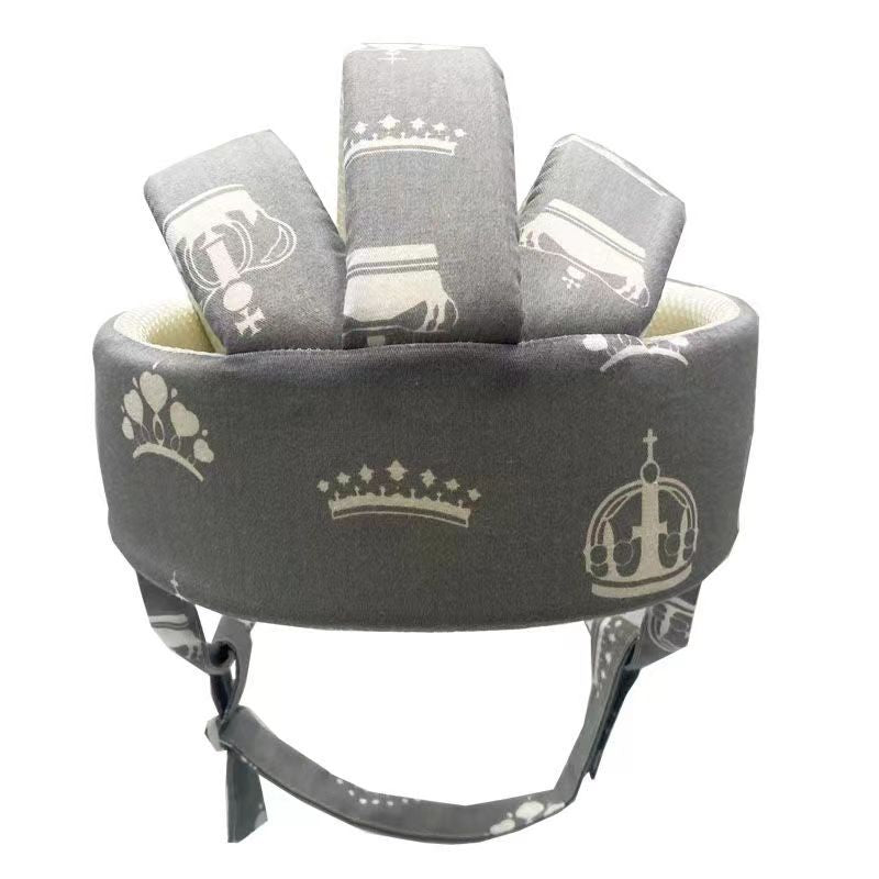 Baby Cotton Walking Safety Helmet - Lightweight Crash Cap, Adjustable 43–60cm, Multiple Patterns