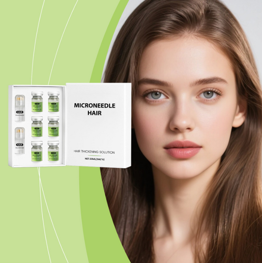 Hair Care Roller Serum Set - Smooth & Shiny Hair, Daily Nourishment, 6×5ml Essence, 2 Rollers, Complete Scalp Care