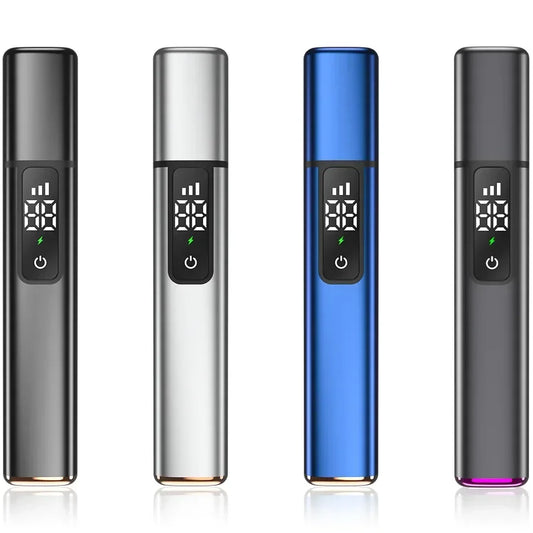 Portable Electric Nose Hair Trimmer - LED Display, USB Rechargeable, Multifunction, Safe R-Shaped Cutter