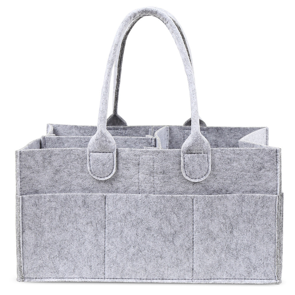 Felt Tote Baby Diaper Organizer - Large Capacity Multi-Pocket Handbag