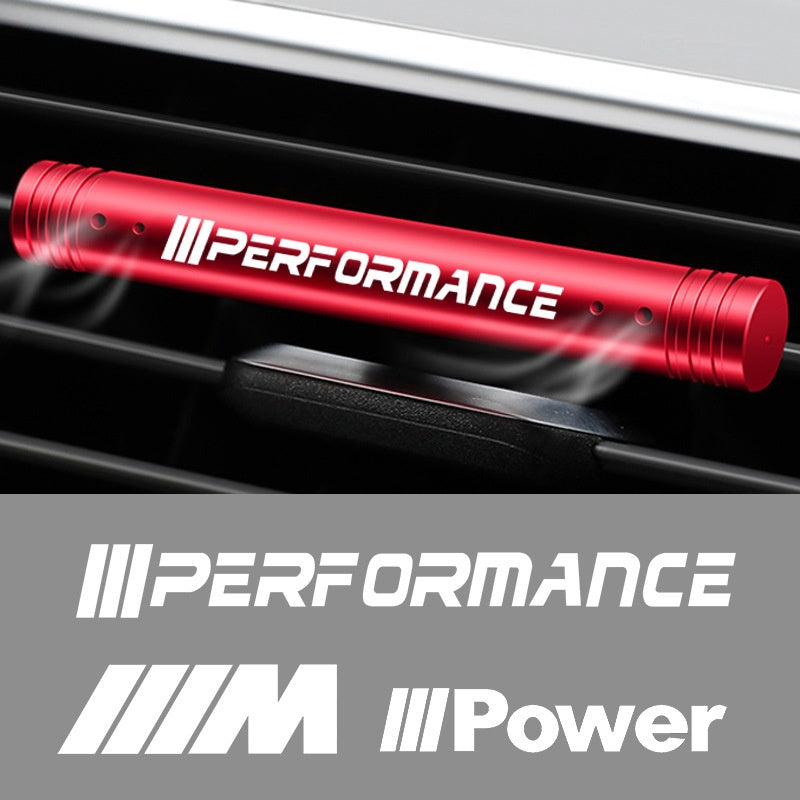 Solid Car Air Vent Perfume Aromatherapy - Metal Holder, Black/Red, Multiple Car Brand Logos