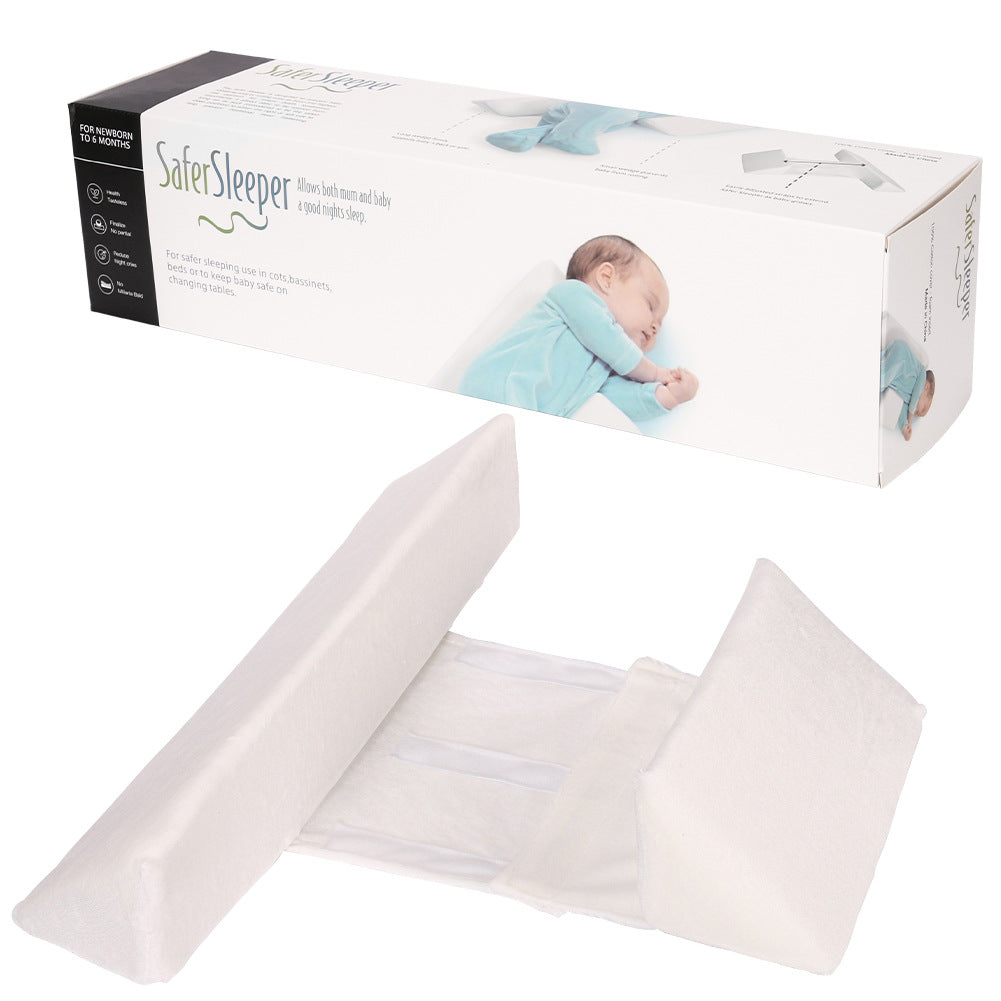 Triangular Baby Side Sleeping Pillow - Anti-Head Deviation, Removable & Washable, Velvet + Sponge