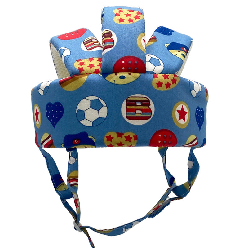 Baby Cotton Walking Safety Helmet - Lightweight Crash Cap, Adjustable 43–60cm, Multiple Patterns