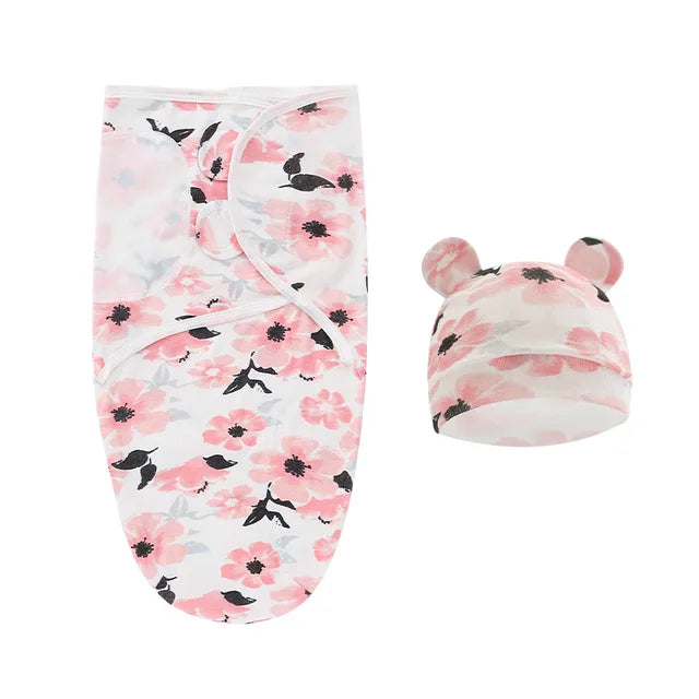 Cotton Newborn Swaddle & Sleeping Bag Set - Carrier, Blanket & Hat for Delivery Room