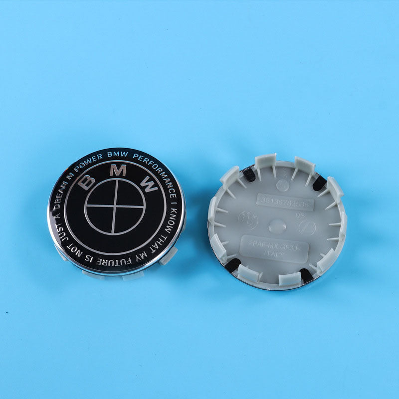 BMW Wheel Hub Center Covers - Front & Rear, ABS + High Gloss Aluminum, Multiple Colors