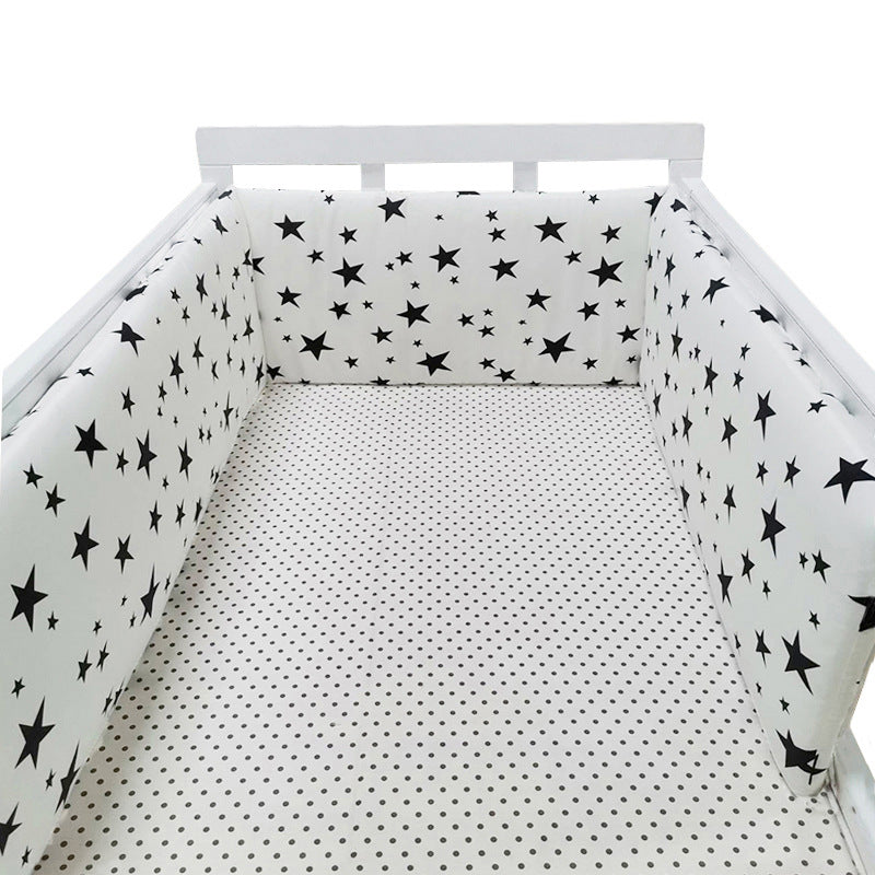 Cotton Baby Bed Protective Fence - Four-Season Anti-Fall Barrier, Multiple Patterns