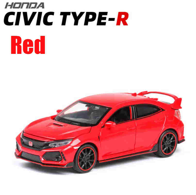 1:32 HONDA CIVIC TYPE-R Diecasts & Toy Vehicles Metal Car Model Sound Light Collection Car Toys For Children Christmas Gift