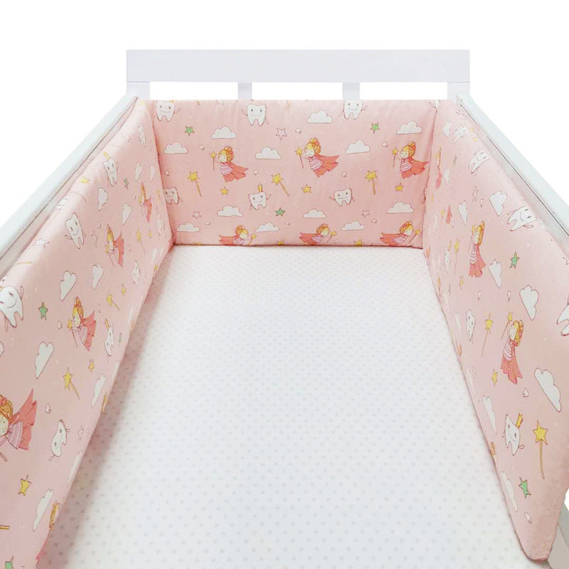 Cotton Baby Bed Protective Fence - Four-Season Anti-Fall Barrier, Multiple Patterns
