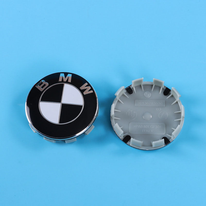 BMW Wheel Hub Center Covers - Front & Rear, ABS + High Gloss Aluminum, Multiple Colors