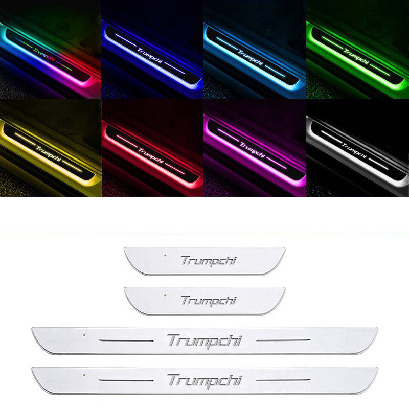 Universal LED Car Door Sill Scuff Plates - Acrylic, Illuminated Entry Pedal with Logo