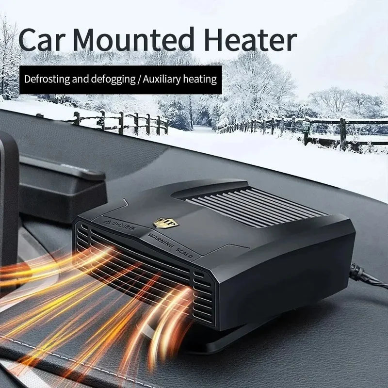 Portable Car Heater - Defrosting & Defogging, 12V/24V, 150W–180W, Black/Yellow