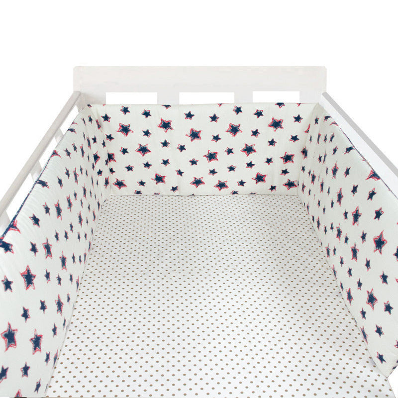 Cotton Baby Bed Protective Fence - Four-Season Anti-Fall Barrier, Multiple Patterns