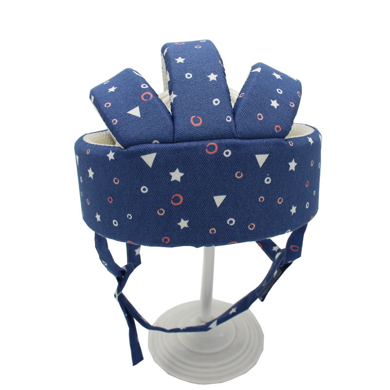 Baby Cotton Walking Safety Helmet - Lightweight Crash Cap, Adjustable 43–60cm, Multiple Patterns