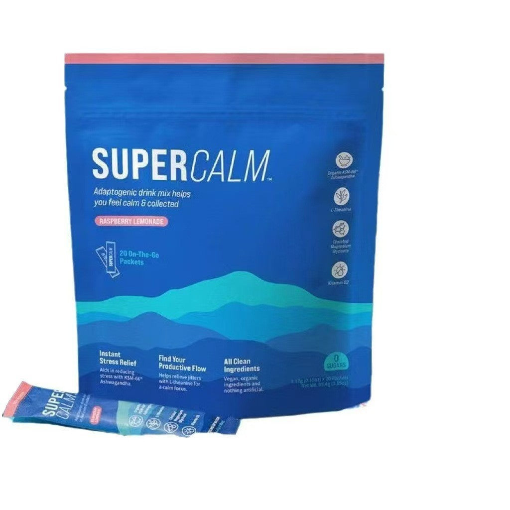 Supercalm Magnesium Calming Powder - Electrolyte Raspberry Blend, 2-Year Shelf Life