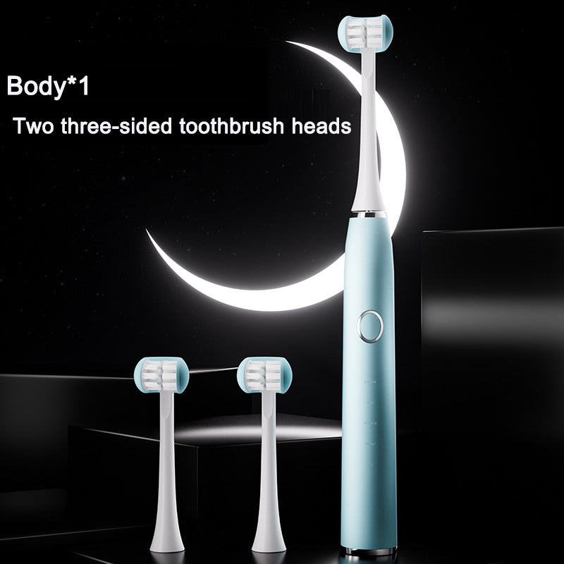 Triple-Sided Adult Electric Toothbrush - Rechargeable, Sonic Vibration, Waterproof, DuPont Soft Bristles