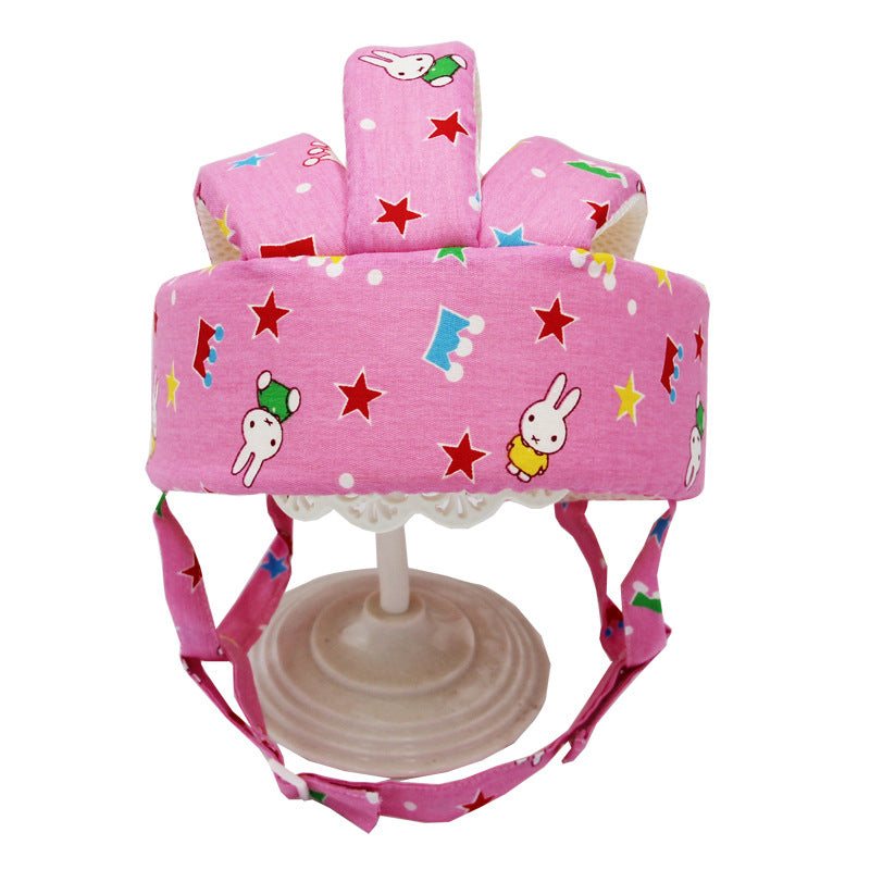 Baby Cotton Walking Safety Helmet - Lightweight Crash Cap, Adjustable 43–60cm, Multiple Patterns