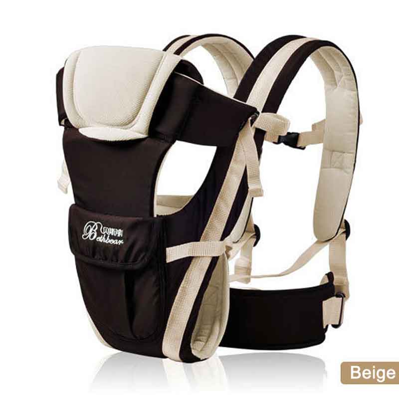 Beth Bear 4-in-1 Baby Carrier - Breathable Sling Backpack, Front & Back Carry, 0–24 Months