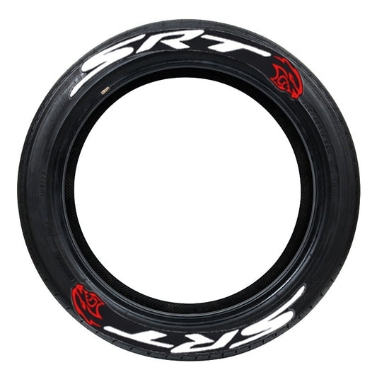 3D Letter Tire Stickers - PVC, SRT, Adhesive, Set for 4 Wheels