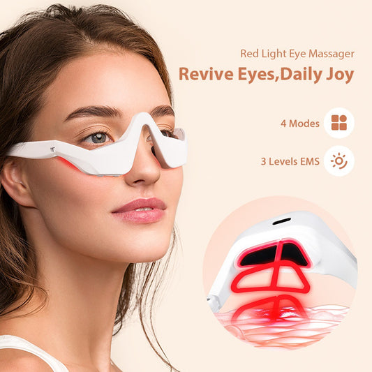 Microcurrent EMS Eye Massager - Red Light Therapy, Dark Circle Reduction, ABS+Silicone, Rechargeable