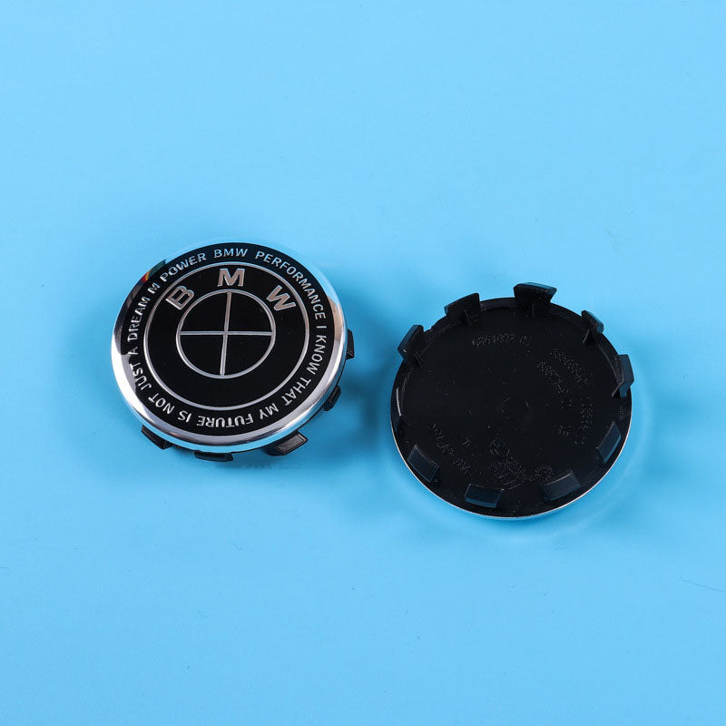BMW Wheel Hub Center Covers - Front & Rear, ABS + High Gloss Aluminum, Multiple Colors