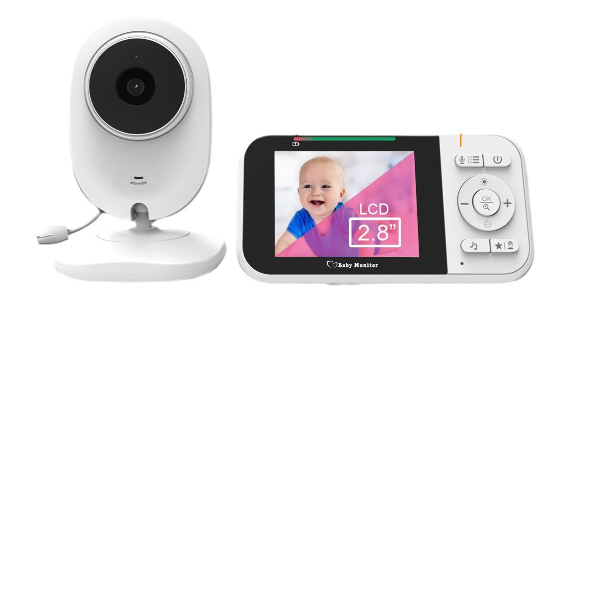2.8-inch LCD Baby Monitor - Real-Time Video & Audio