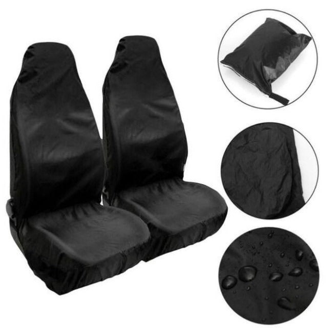 Universal Car Seat Protection Cover - Oxford Cloth, Black, Waterproof, All-Season, Front Row/Single Seat