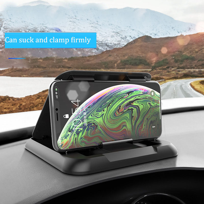 Carbon Fiber Sunshade Mobile Phone Holder - Buckle-Type, Dashboard/Panel/AR Navigation, Universal Black