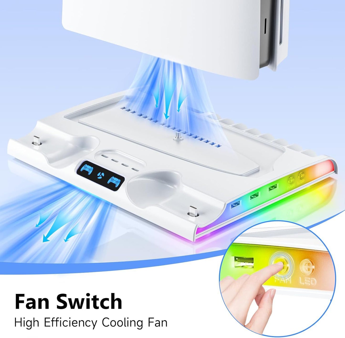 PS5 SLIM dedicated charging dock p5SLIM cooling base thin fan disc storage rack