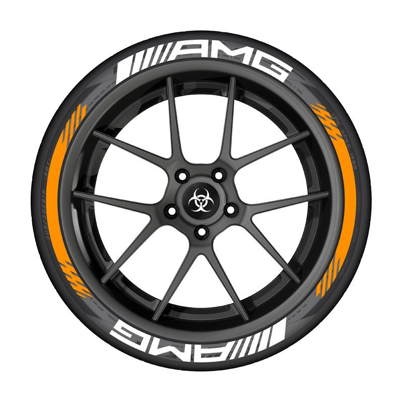AMG 3D Rubber Car Tire Sticker - 32cm, Multi-Color Bar Options, PVC, Three-Dimensional Decorative Strip