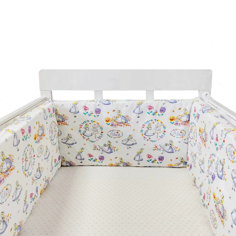 Cotton Baby Bed Protective Fence - Four-Season Anti-Fall Barrier, Multiple Patterns