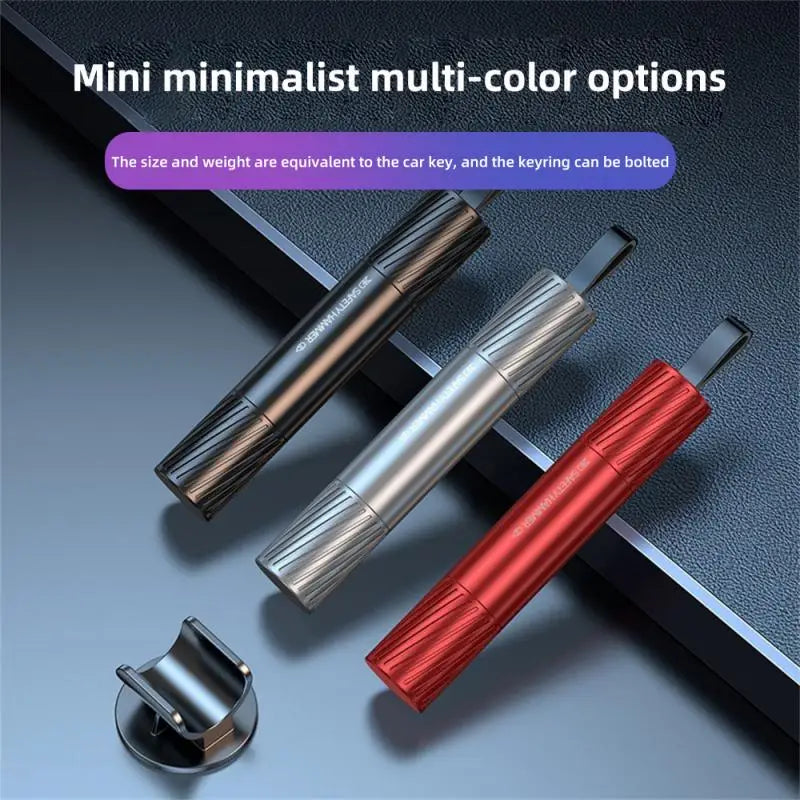 One Seco Window Breaker & Seatbelt Cutter - Emergency Car Escape Tool, Aluminum Alloy, Red/Black